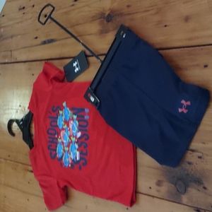 Nwt Under Armour sz 2t  short tee outfit fishing
